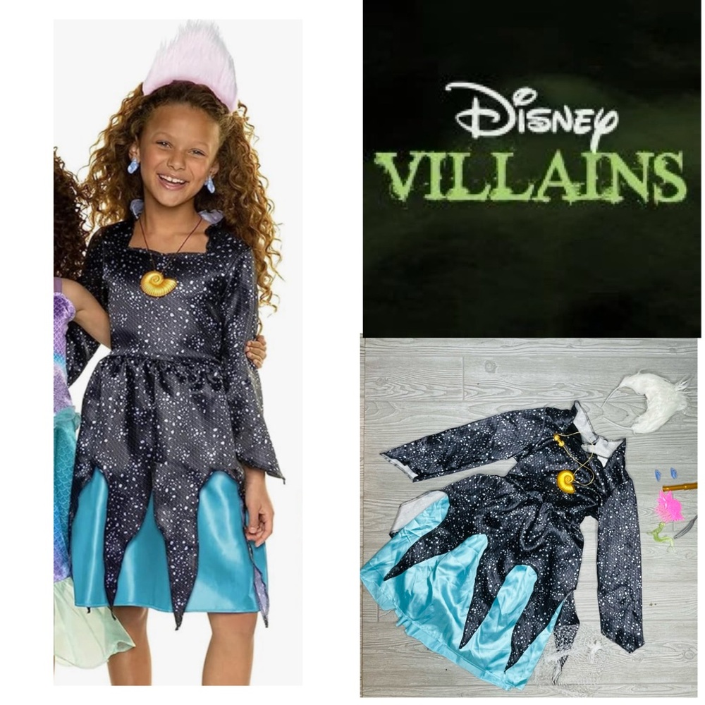 Disney little mermaid Ursula Halloween cosplay dress up costume w/ accessories